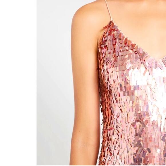 Alice + Olivia - Contessa Embellished V Neck Dress in Iridescent Pink Size S - Picture 2 of 15